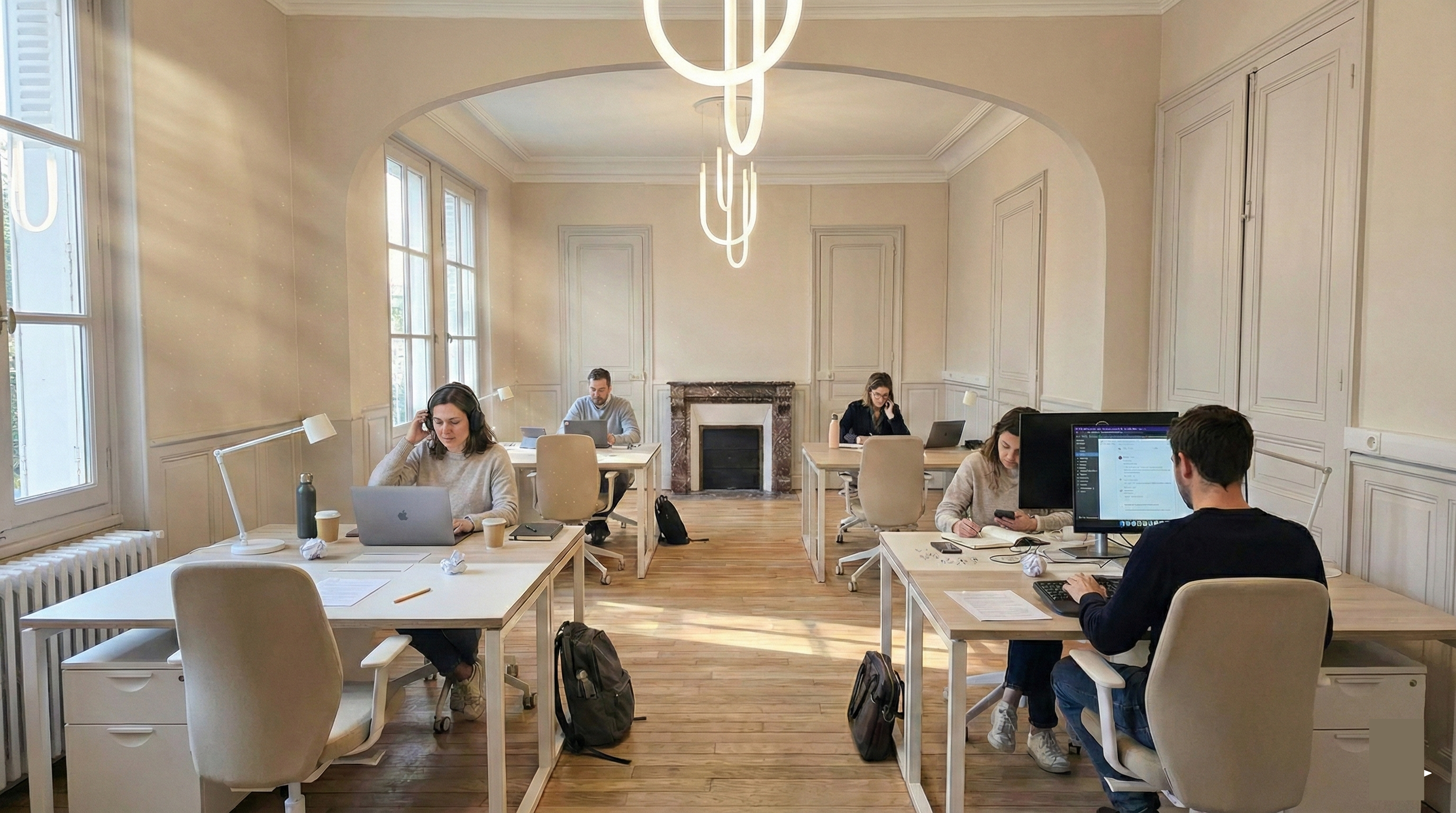Espace de travail lumineux et collaboratif